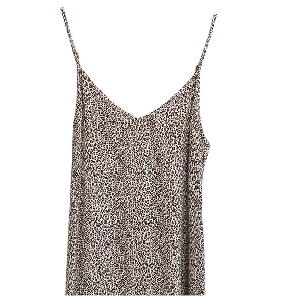 Jenni Kayne Leopard Slip Dress Cream Black XS Quiet Luxury Minimalist Neutral - Picture 2 of 5